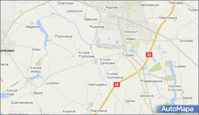 mapa Krusza Zamkowa, Krusza Zamkowa na mapie Targeo
