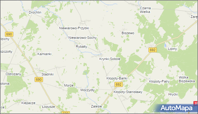mapa Krynki-Sobole, Krynki-Sobole na mapie Targeo