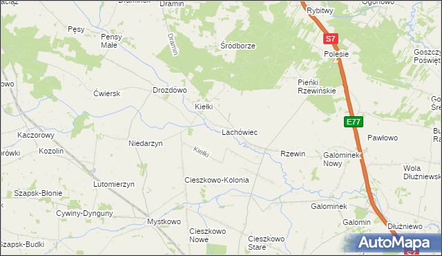 mapa Lachówiec, Lachówiec na mapie Targeo