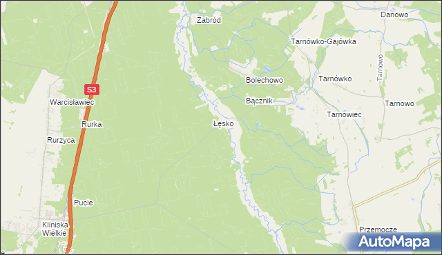 mapa Łęsko, Łęsko na mapie Targeo