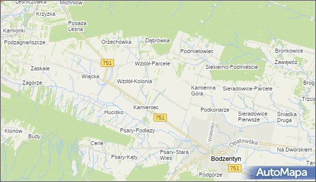 mapa Leśna-Stara Wieś, Leśna-Stara Wieś na mapie Targeo