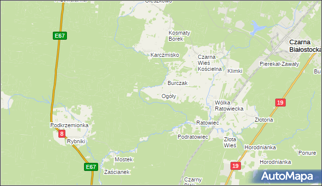 mapa Ogóły, Ogóły na mapie Targeo