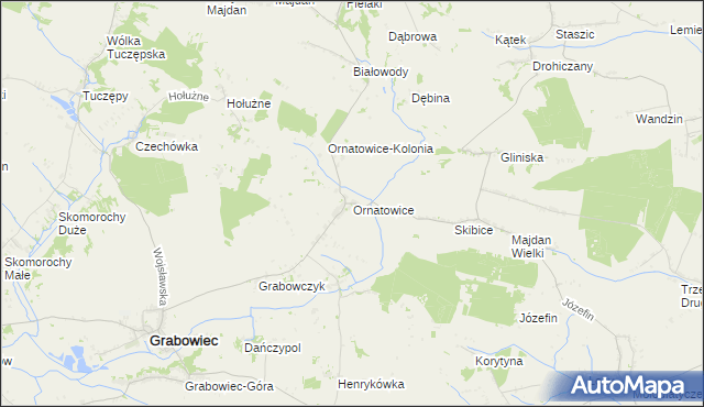 mapa Ornatowice, Ornatowice na mapie Targeo