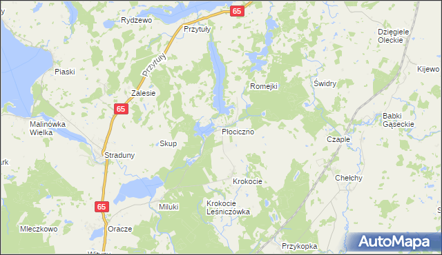 mapa Płociczno gmina Ełk, Płociczno gmina Ełk na mapie Targeo