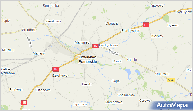 mapa Podborek gmina Kowalewo Pomorskie, Podborek gmina Kowalewo Pomorskie na mapie Targeo