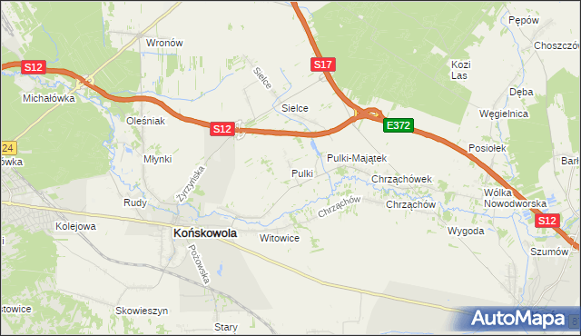 mapa Pulki, Pulki na mapie Targeo