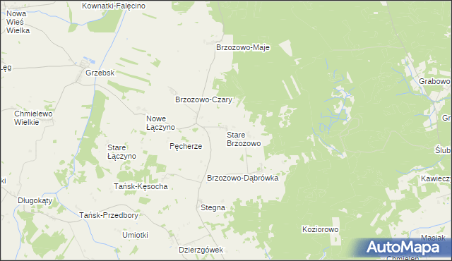 mapa Stare Brzozowo, Stare Brzozowo na mapie Targeo