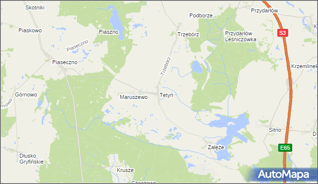 mapa Tetyń, Tetyń na mapie Targeo