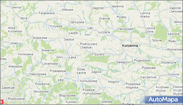 mapa Trzycierz, Trzycierz na mapie Targeo