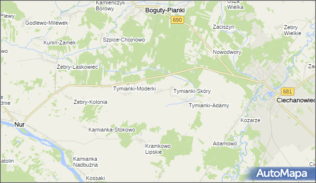 mapa Tymianki-Bucie, Tymianki-Bucie na mapie Targeo