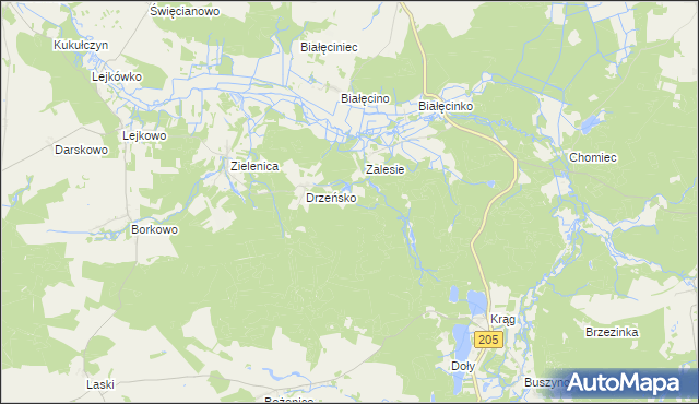 mapa Włodzisław gmina Malechowo, Włodzisław gmina Malechowo na mapie Targeo
