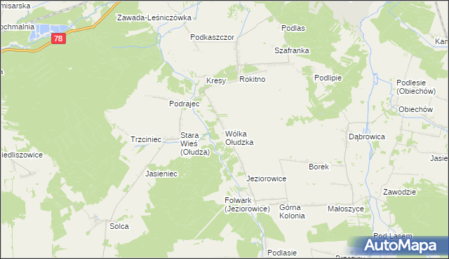 mapa Wólka Ołudzka, Wólka Ołudzka na mapie Targeo