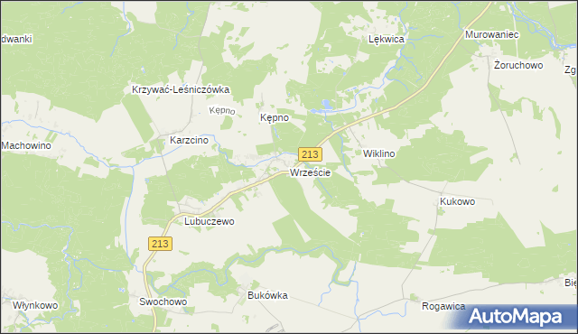 mapa Wrzeście gmina Słupsk, Wrzeście gmina Słupsk na mapie Targeo