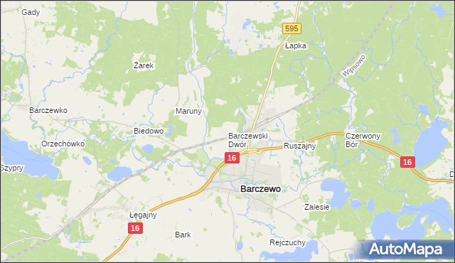 mapa Barczewski Dwór, Barczewski Dwór na mapie Targeo