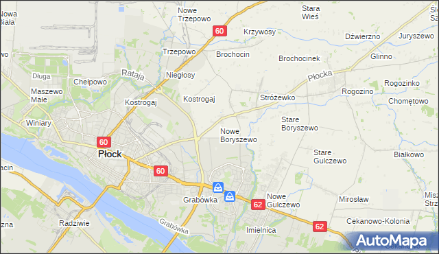 mapa Nowe Boryszewo, Nowe Boryszewo na mapie Targeo