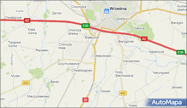 mapa Obłaczkowo, Obłaczkowo na mapie Targeo