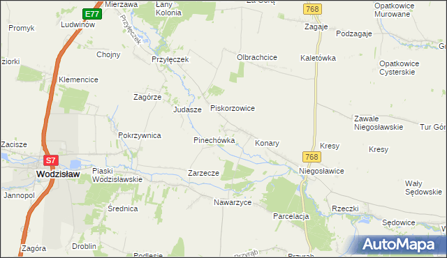 mapa Strzeszkowice, Strzeszkowice na mapie Targeo