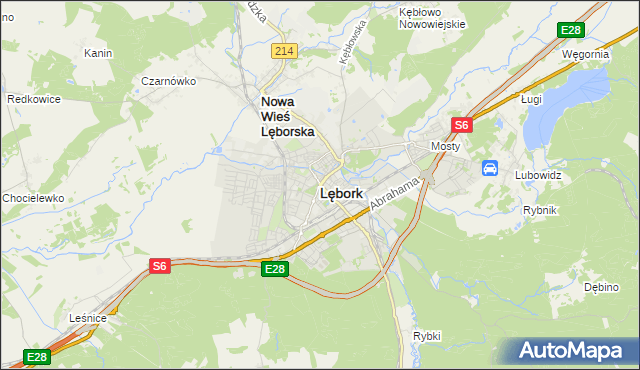 mapa Lębork, Lębork na mapie Targeo