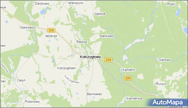 mapa Barnowo, Barnowo na mapie Targeo