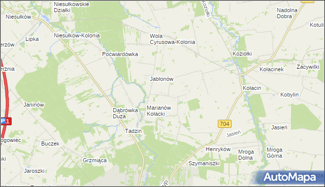 mapa Bielanki, Bielanki na mapie Targeo