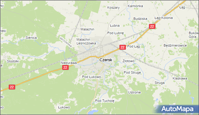 mapa Czersk powiat chojnicki, Czersk powiat chojnicki na mapie Targeo