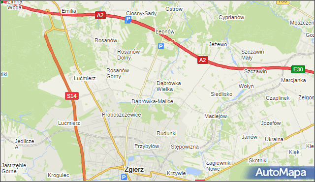 mapa Dąbrówka-Sowice, Dąbrówka-Sowice na mapie Targeo