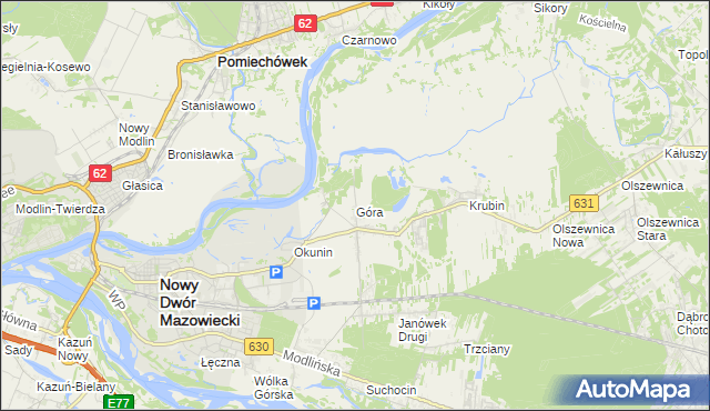 mapa Góra gmina Wieliszew, Góra gmina Wieliszew na mapie Targeo