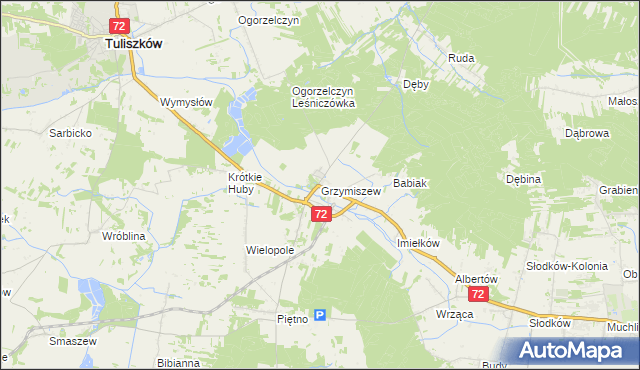 mapa Grzymiszew, Grzymiszew na mapie Targeo