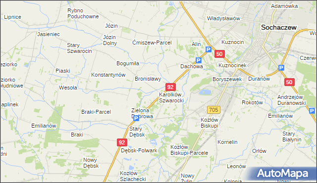 mapa Karolków Szwarocki, Karolków Szwarocki na mapie Targeo