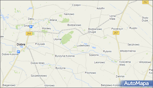 mapa Ludwikowo gmina Dobre, Ludwikowo gmina Dobre na mapie Targeo