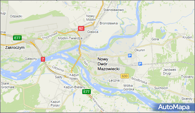 mapa Nowy Dwór Mazowiecki, Nowy Dwór Mazowiecki na mapie Targeo