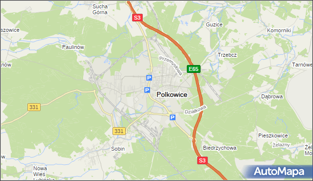 mapa Polkowice, Polkowice na mapie Targeo