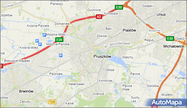 mapa Pruszków, Pruszków na mapie Targeo