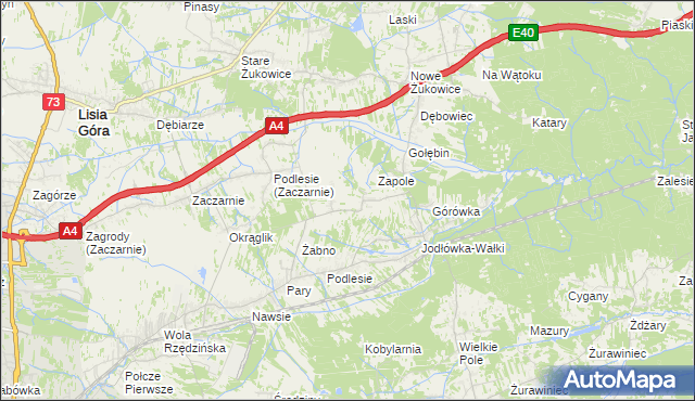 mapa Jodłówka gmina Tarnów, Jodłówka gmina Tarnów na mapie Targeo