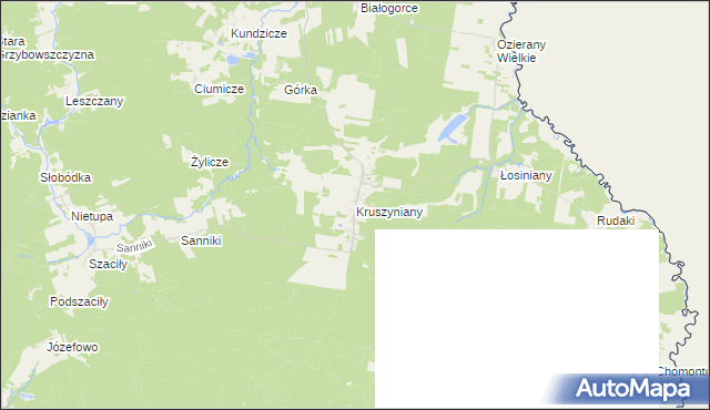 mapa Kruszyniany, Kruszyniany na mapie Targeo
