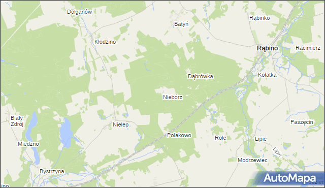 mapa Niebórz, Niebórz na mapie Targeo