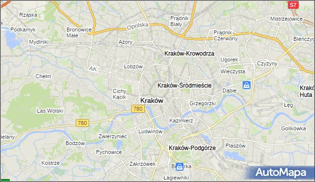 mapa Stare Miasto gmina Kraków, Stare Miasto gmina Kraków na mapie Targeo