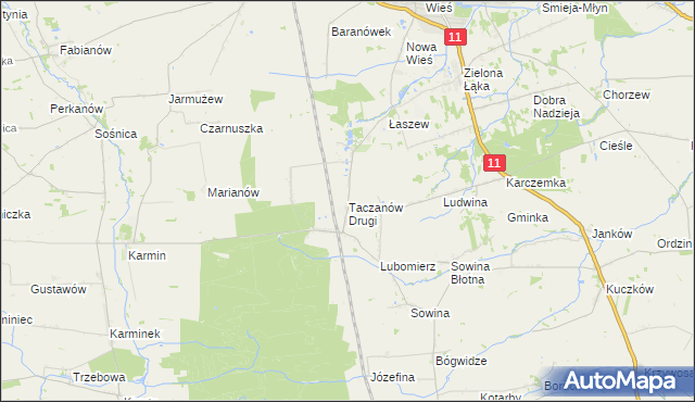 mapa Taczanów Drugi, Taczanów Drugi na mapie Targeo