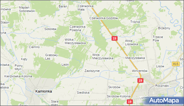 mapa Wola Mieczysławska, Wola Mieczysławska na mapie Targeo