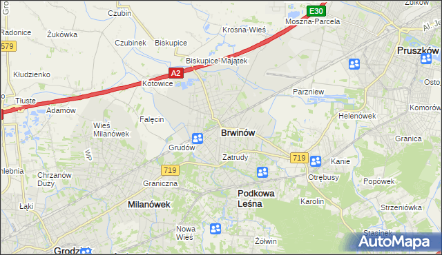 mapa Brwinów, Brwinów na mapie Targeo