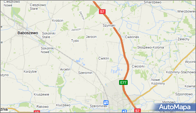 mapa Ćwiklin, Ćwiklin na mapie Targeo