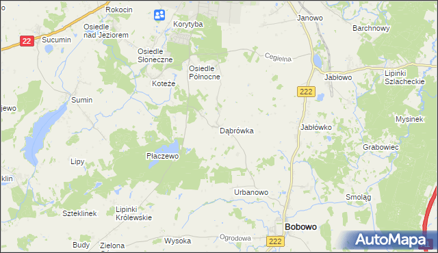 mapa Dąbrówka gmina Starogard Gdański, Dąbrówka gmina Starogard Gdański na mapie Targeo