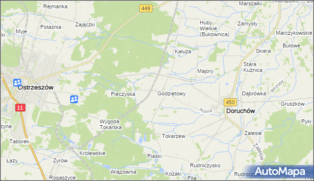 mapa Godziętowy, Godziętowy na mapie Targeo