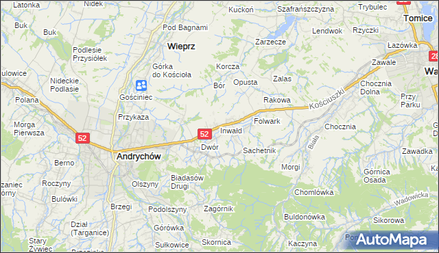 mapa Inwałd, Inwałd na mapie Targeo