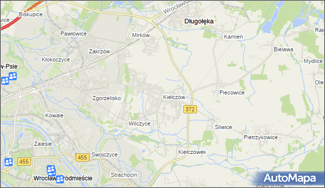 mapa Kiełczów, Kiełczów na mapie Targeo