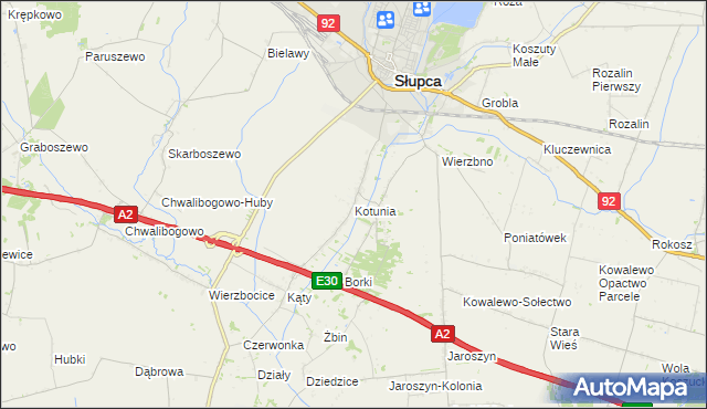 mapa Kotunia, Kotunia na mapie Targeo