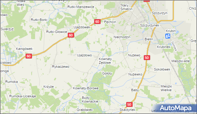 mapa Kownaty Żędowe, Kownaty Żędowe na mapie Targeo