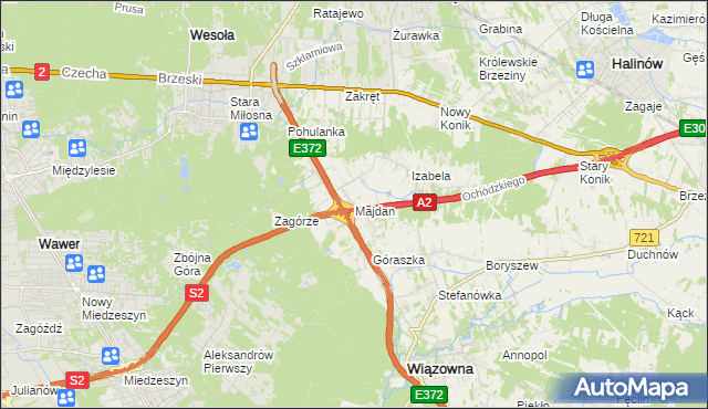 mapa Majdan gmina Wiązowna, Majdan gmina Wiązowna na mapie Targeo