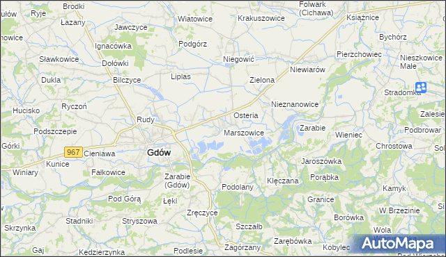 mapa Marszowice gmina Gdów, Marszowice gmina Gdów na mapie Targeo