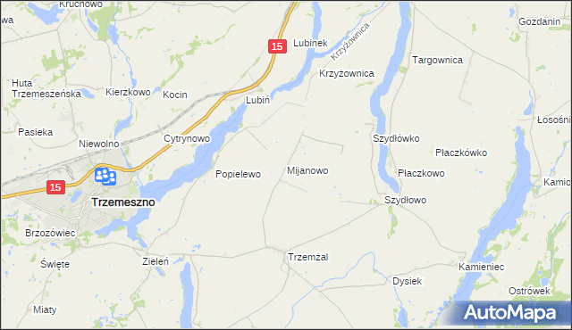 mapa Mijanowo, Mijanowo na mapie Targeo